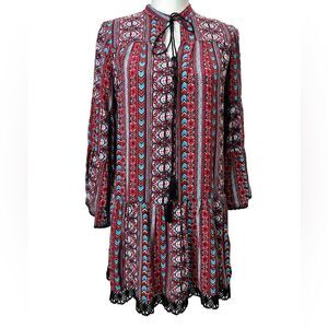 Uncle Frank Bohemian Bell Sleeve and lace Mini Dress Size S